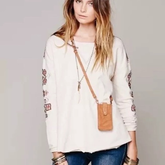 Red Free People Distressed Leather Festival Bag XS crossbody New w Store Tags - Picture 13 of 15